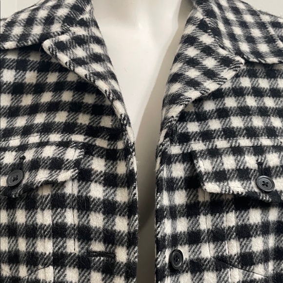 Talbots black and white gingham or plaid  jacket size 10 - Picture 2 of 7